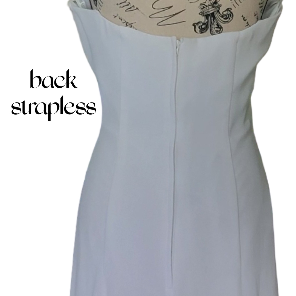 David's Bridal White Strapless Gown - Picture 14 of 17
